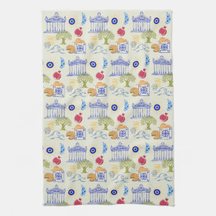  Greece Vacation Minimalism Kitchen Towel