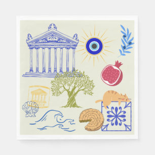Greece Vacation Minimalism Napkin