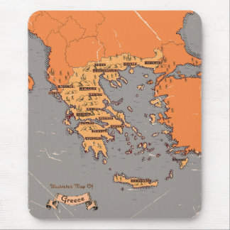 Greece Vintage Counties Map Mouse Pad
