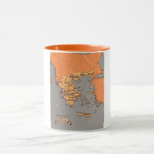 Greece Vintage Counties Map Mug