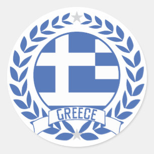 Greece Wreath Classic Round Sticker