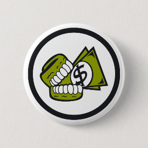 Greed 2 Inch Round Button