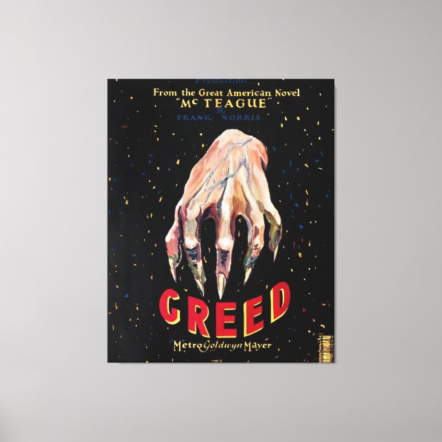 Greed, movie poster 1924 canvas print (Front)