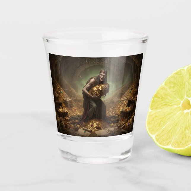 Greed Shot Glass (Front)