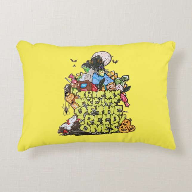 Greedy Monsters Pillow (Front)
