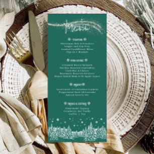 Greeen Winter Holiday Christmas Dinner Menu
