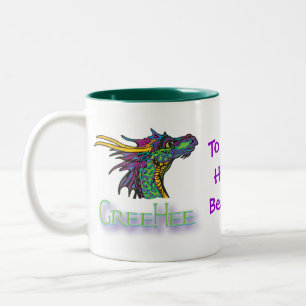 GreeHee The Big Hearted, Deep Thinking Dragon Two-Tone Coffee Mug