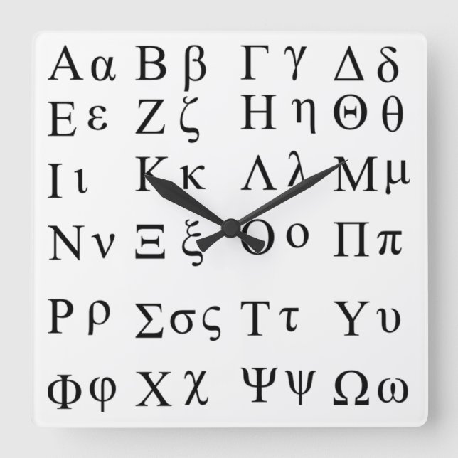 Greek alphabet clock (Front)
