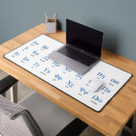 Greek Alphabet Desk Mat<br><div class="desc">Lower and upper case greek letters with their names. Vector object with custom colours for title,  letters and letter names. Custom background colour.</div>