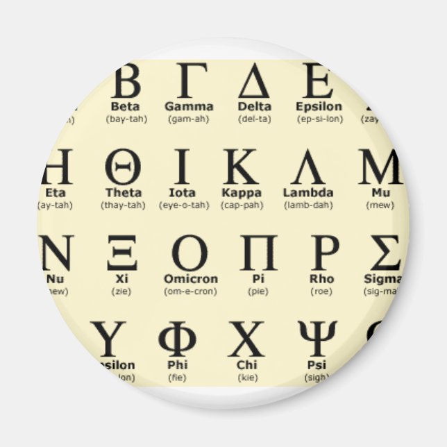 greek alphabet gifts magnet (Front)