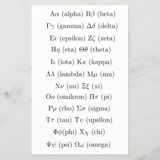 Greek Alphabet Handouts | Language Learning Flyers (Front)