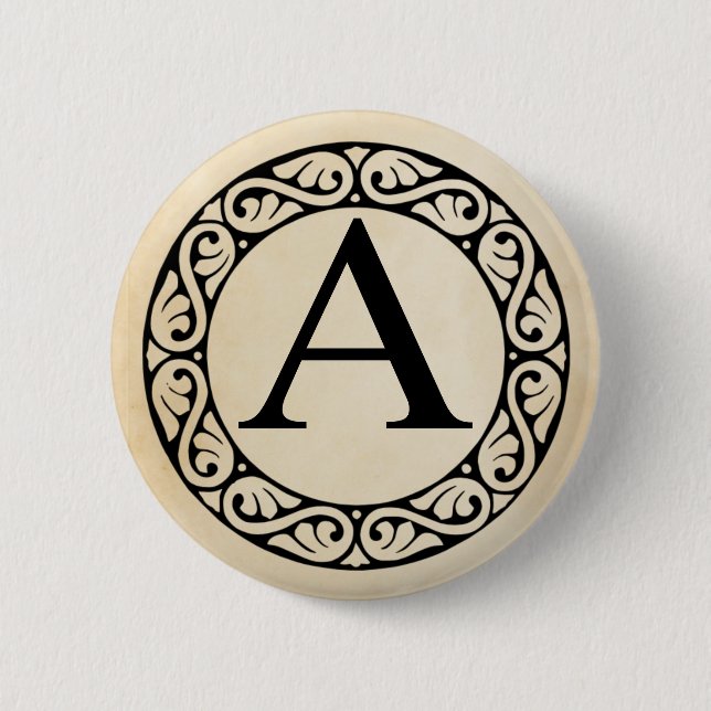 Greek Alphabet Letter Alpha 2 Inch Round Button (Front)