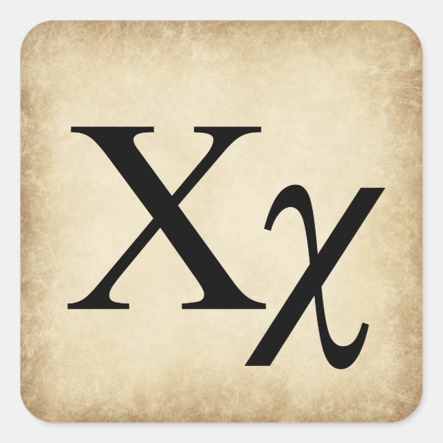 Greek Alphabet Letter Chi Square Sticker (Front)