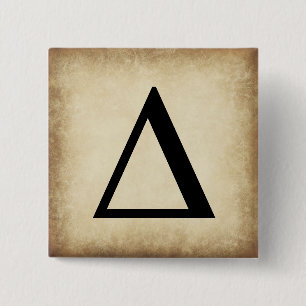 Greek Alphabet Letter Delta 2 Inch Square Button