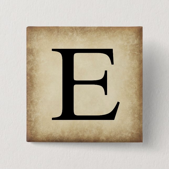 Greek Alphabet Letter Epsilon 2 Inch Square Button (Front)
