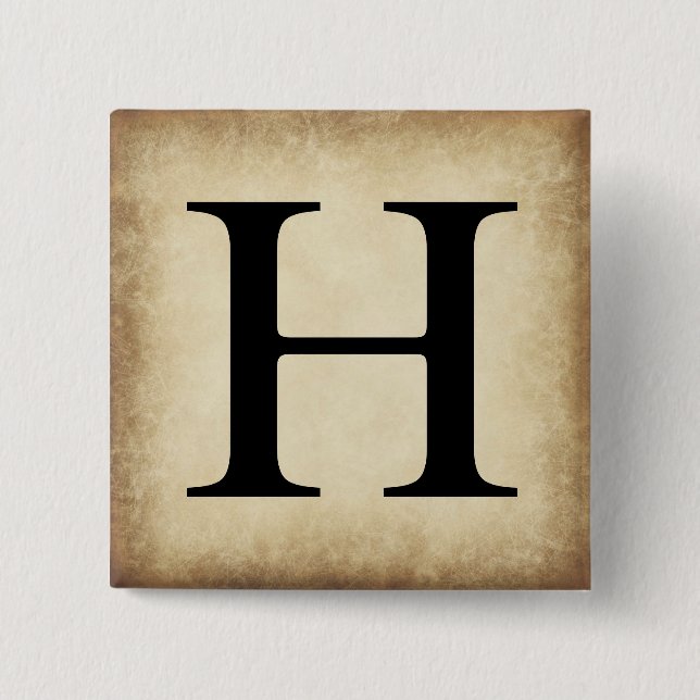 Greek Alphabet Letter Eta 2 Inch Square Button (Front)