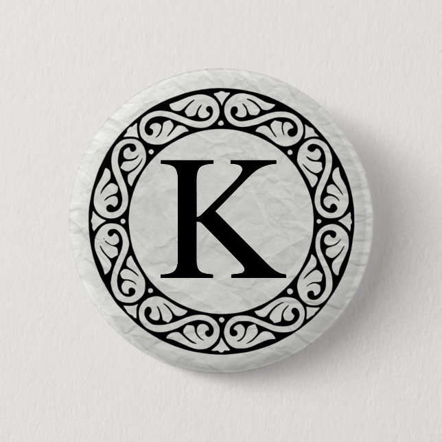 Greek Alphabet Letter Kappa 2 Inch Round Button (Front)