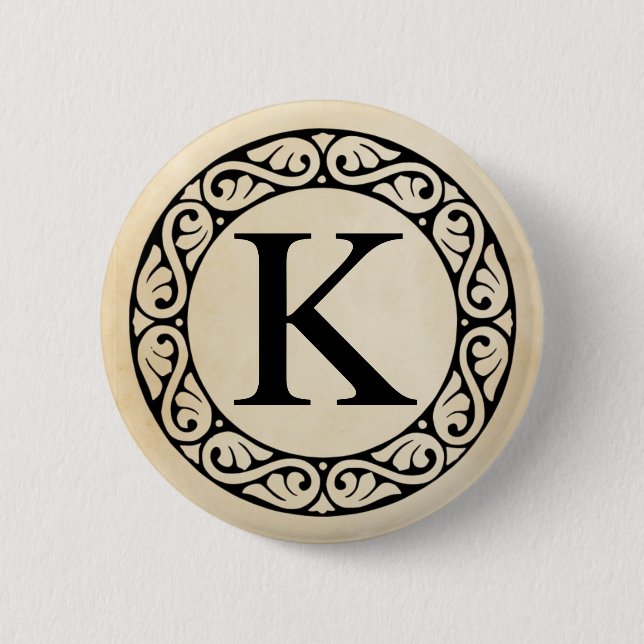 Greek Alphabet Letter Kappa 2 Inch Round Button (Front)
