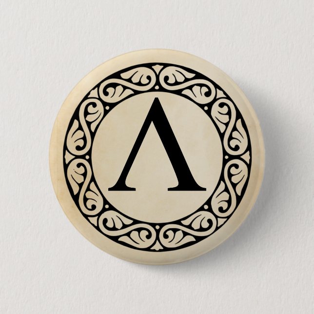 Greek Alphabet Letter Lambda 2 Inch Round Button (Front)