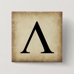 Greek Alphabet Letter Lambda 2 Inch Square Button