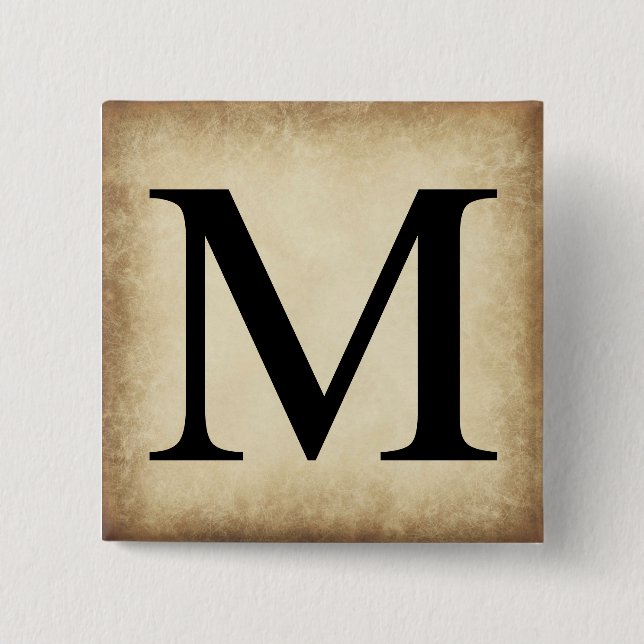 Greek Alphabet Letter Mu 2 Inch Square Button (Front)