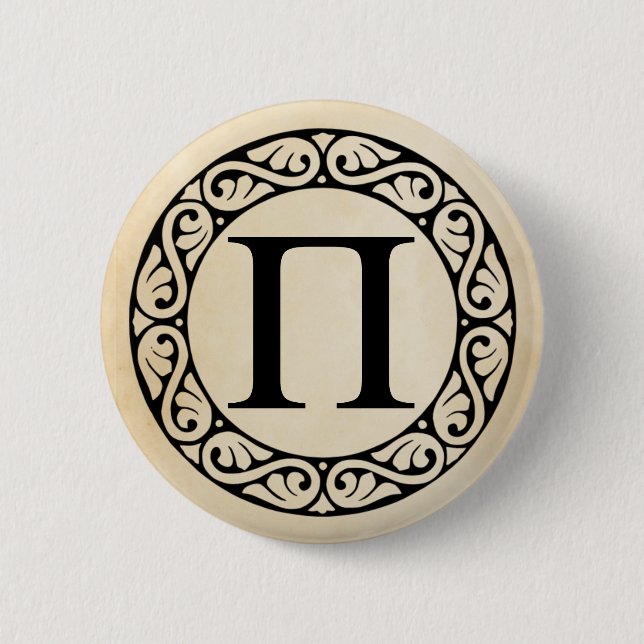 Greek Alphabet Letter Pi 2 Inch Round Button (Front)