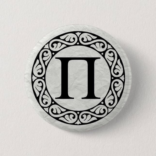 Greek Alphabet Letter Pi 2 Inch Round Button (Front)