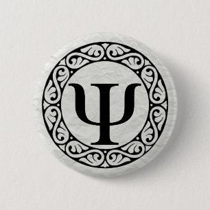 Greek Alphabet Letter Psi 2 Inch Round Button