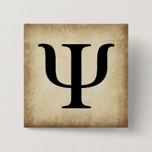 Greek Alphabet Letter Psi 2 Inch Square Button