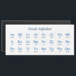 Greek Alphabet Narrow Horizontal<br><div class="desc">Lower and upper case greek letters with their names. Vector object with custom colours for title,  letters and letter names. Custom background colour.</div>