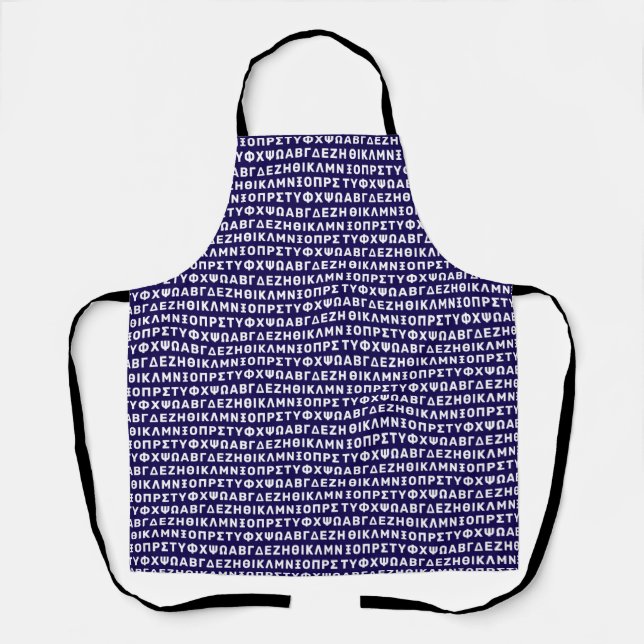 Greek Alphabet Pattern: Minimalist Typography Apron (Front)