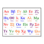 Greek Alphabet Poster--Colourful upper & lower cas