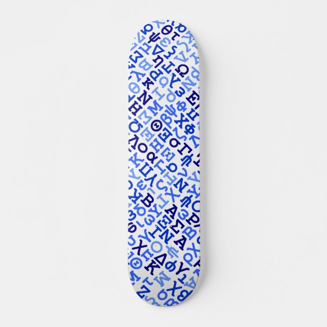 Greek alphabet skateboard (Front)