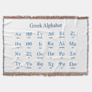 Greek Alphabet Throw Blanket