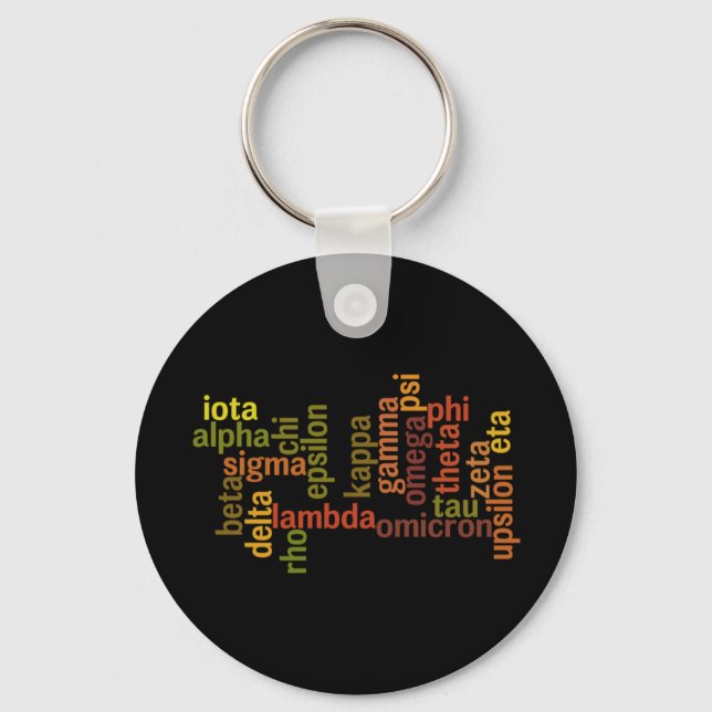 Greek Alphabet (Word Cloud) Keychain (Front)