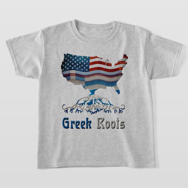 Greek American Roots T-Shirt (Laydown)