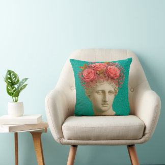 Greek Ancient Woman Pillow. Throw Pillow