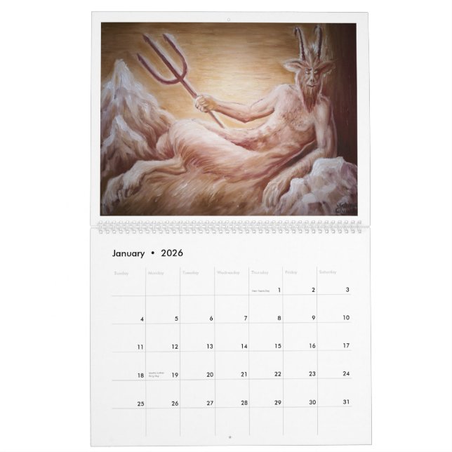 Greek and roman mythology zodiac calendar (Jan 2026)