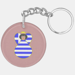 Greek Angel with Black Hair Keychain