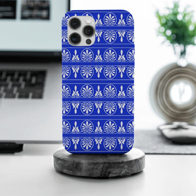 Greek Arabesque Mediterranean Pattern Blue Case-Mate iPhone Case (Creator Uploaded)
