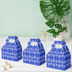 Greek Arabesque Mediterranean Pattern Blue Favor Box