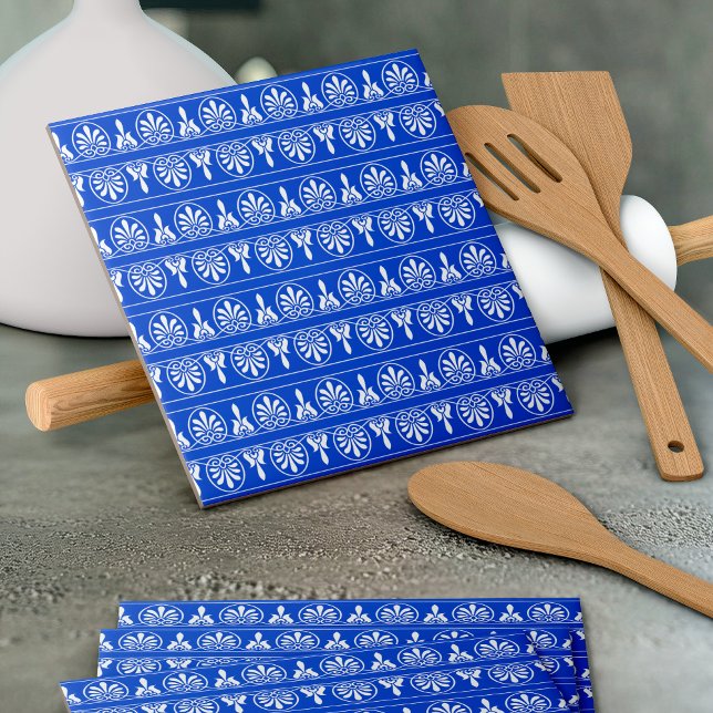 Greek Arabesque Mediterranean Pattern Blue Tile (Creator Uploaded)