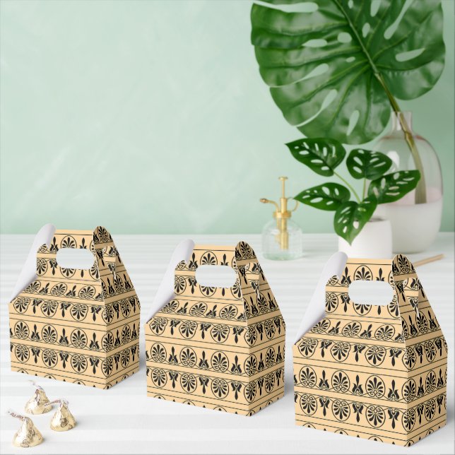 Greek Arabesque Mediterranean Pattern Brown Favor Box (Multiple)