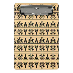 Greek Arabesque Mediterranean Pattern Brown Mini Clipboard