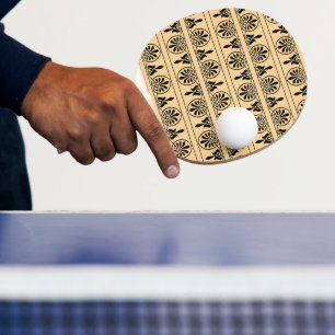 Greek Arabesque Mediterranean Pattern Brown Ping Pong Paddle