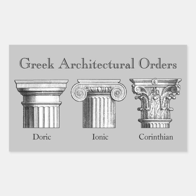 Greek Architectural Orders: Column Capitals Sticker (Front)