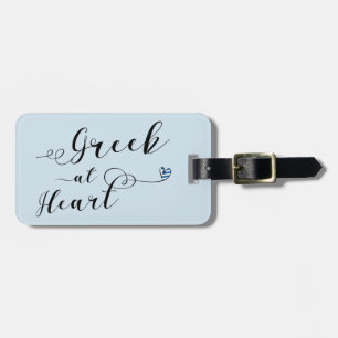 Greek At Heart Luggage Tag Template, Greece
