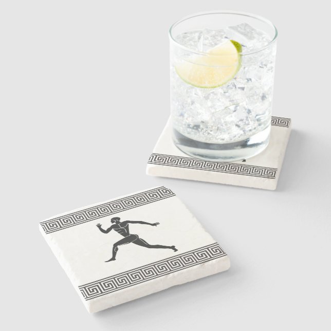 Greek Athlete - Runner Stone Coaster (Side)