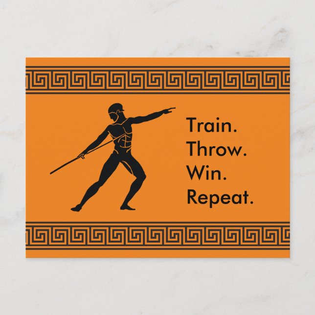 Greek Athlete Sports Throwing Winning Formula Postcard (Front)