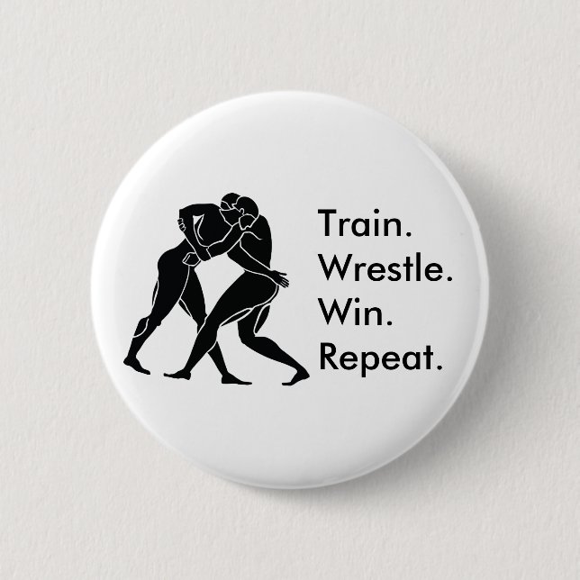 Greek Athlete Sports Wrestling Winning Formula 2 Inch Round Button (Front)